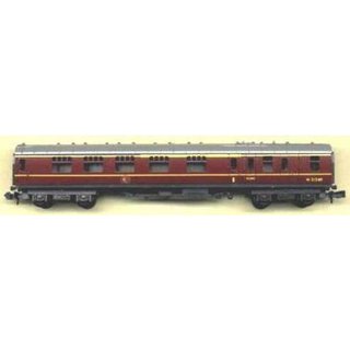 Minitrix 3008 D-Zug Wagen rot mit Packabteil 4achs. maron Farbgebung British Railways ohne OVP