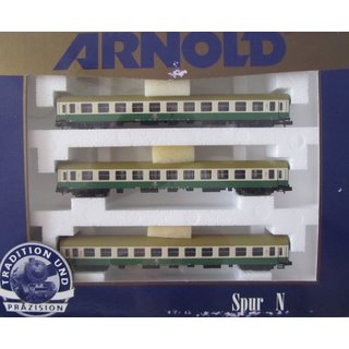 Arnold 0419 Set 3tlg. Halberstädter Personenwagen 2. Klasse der DB, Neue Betriebsnummern NEU