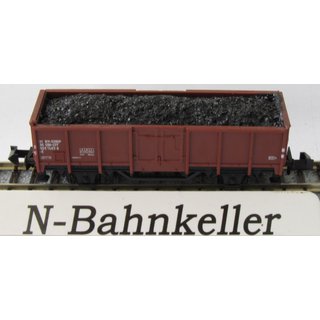 Minitrix 51 3585 00off. Güterwagen SBB Typ E braun 2achs. mit Kohle beladen ohne OVP