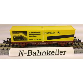 Minitrix 13851 Containerwagen 2achs. braun Modellbahnaustellung Stuttgart 1993 NEU OVP