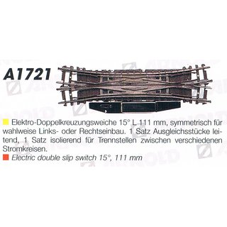 Arnold 1721 Elektrisch Doppelkreuzungsweiche15°
