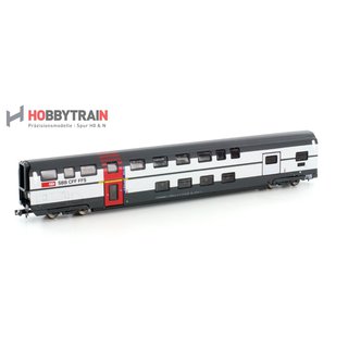 Hobbytrain 25110 IC2000 Dosto Wagen SBB, 1.Klasse Typ B weiß-rot neue Betr.-N