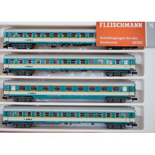 Fleischmann 881203 4er-Set Schnellzugwagen Alex-Express Neu OVP