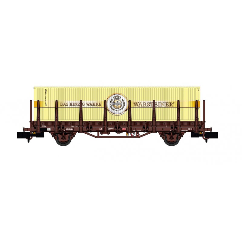 HOBBYTRAIN #23829 ＤＢ（旧ドイツ国鉄）Ｋｂｇｓ４４２型大物車 （レッドブラウン） Ｗａｒｓｔｅｉｎｅｒコンテナ積