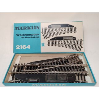 Märklin 2164 K-Gleis manuelles Weichenpaar NEU OVP