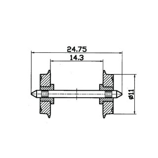 Roco 40199 Radsatz Radsatz 11 mm beidseitig isoliert Neu
