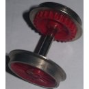 Radsatz Dampf 15 mmZ Radsatz Dampflok rot  mit Zahnrad...