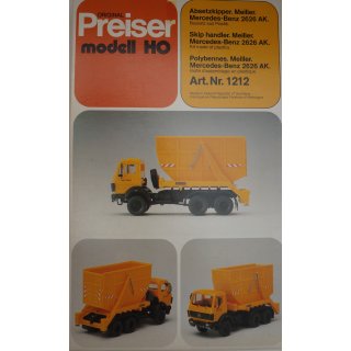 Preiser 1212 Bausatz Absetzkipper Meiller MB 2626 AK NEU OVP