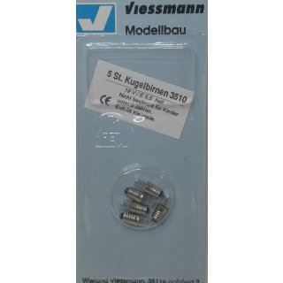 Viessmann 3510 Kugellampen wei&szlig; E 5,5, 8 mm 19V  NEU
