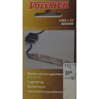 Vollmer 6555 Lichtleitstab 16V Ma&szlig;e: 60mm lang NEU