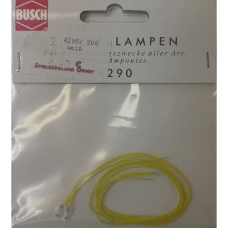 Busch 4290 Miniatur Kabellampen 2 Stk. wei&szlig;  NEU