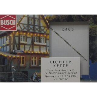 Busch 5405 Flexibles Band (76 mm lang, 1,3 mm breit) mit 12 gelben Mikro-Leuchtdioden NEU