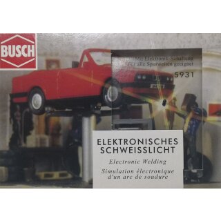 Busch 5931 Schwei&szlig;licht Gl&uuml;hlampe in spezieller wei&szlig;-blauer Einf&auml;rbung und Elektronik-Schaltung NEU