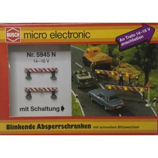 Busch 5945 2 Absperrschranken mit schneller Blinkschaltung TT/N NEU